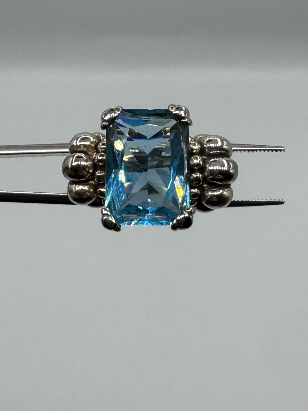 14k Estate Art Deco Revival 8ct Aquamarine Ring